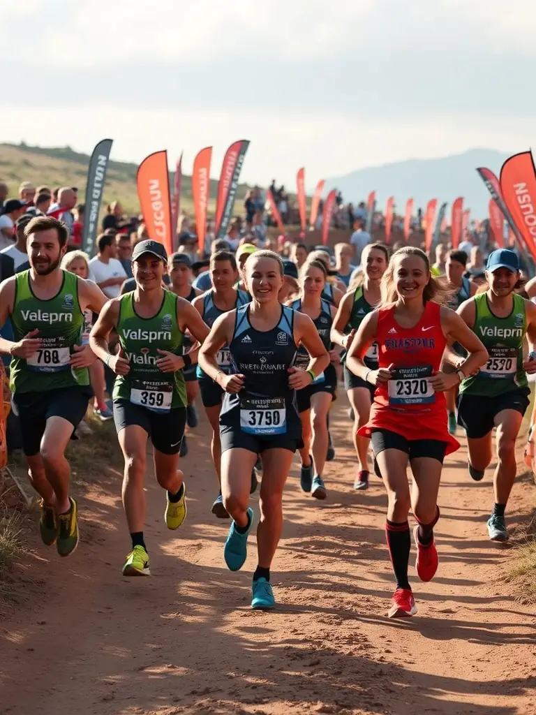 A group of GTR members participating in a local trail running event, highlighting the opportunity for competitive participation.